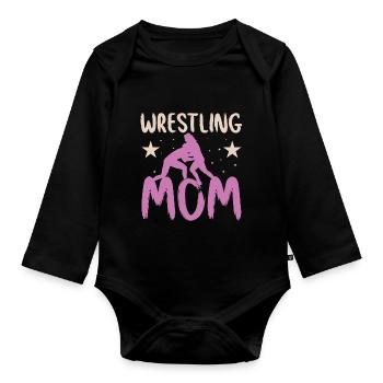 Wrestling - Organic Longsleeve Baby Bodysuit - black - Front
