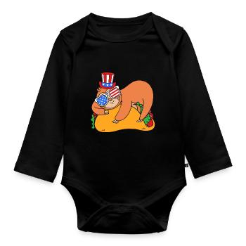 Sloth Laziness Lazy Morning Grouch Taco - Organic Longsleeve Baby Bodysuit - black - Front