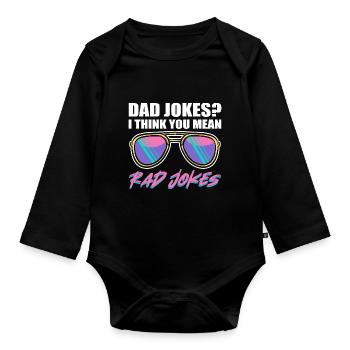 Dad Joke Vatertag Witzige Sprüche - Baby Bio-Langarm-Body - Schwarz - Vorne