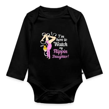 Gymnastics - Organic Longsleeve Baby Bodysuit - black - Front
