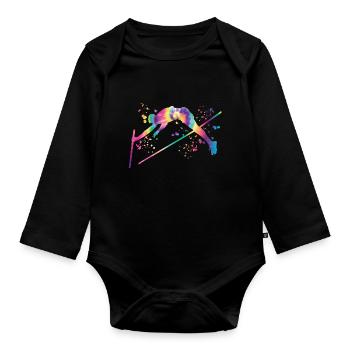 Perchiste Enfant Saut à la perche - Body Bébé bio manches longues - noir - Devant