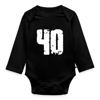 40 Nombre Vintage - Body Bébé bio manches longues - noir - Devant
