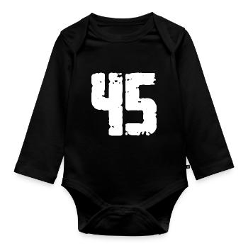 45 Nombre Vintage - Body Bébé bio manches longues - noir - Devant