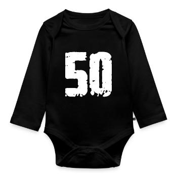 50 Nombre Vintage - Body Bébé bio manches longues - noir - Devant