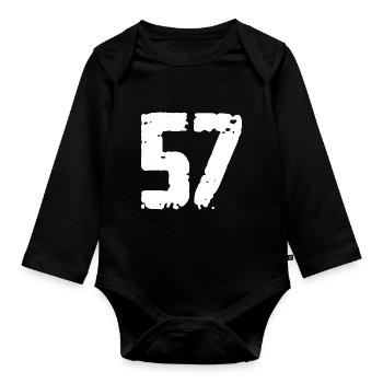 57 Nombre Vintage - Body Bébé bio manches longues - noir - Devant
