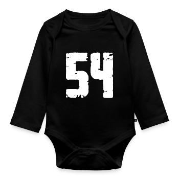 54 Nombre Vintage - Body Bébé bio manches longues - noir - Devant