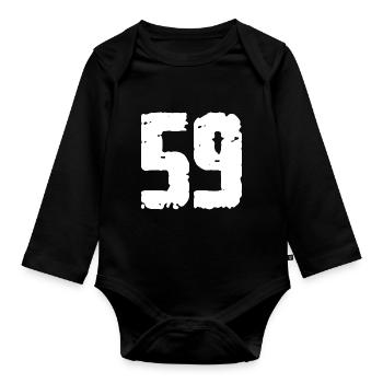 59 Nombre Vintage - Body Bébé bio manches longues - noir - Devant