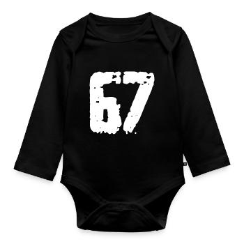 67 Zahl Vintage - Baby Bio-Langarm-Body - Schwarz - Vorne