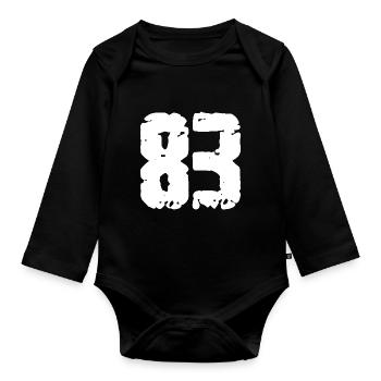 83 Nombre Vintage - Body Bébé bio manches longues - noir - Devant