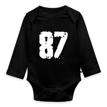 87 Number Vintage - Organic Longsleeve Baby Bodysuit - black - Front