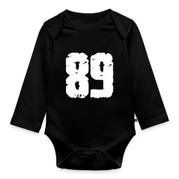 89 Number Vintage - Organic Longsleeve Baby Bodysuit - black - Front