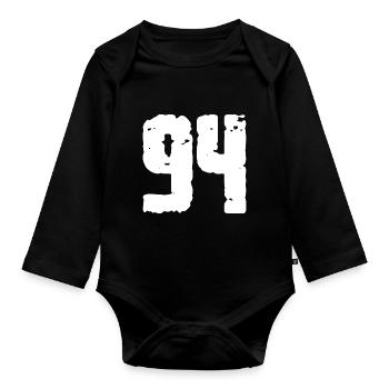 94 Nombre Vintage - Body Bébé bio manches longues - noir - Devant