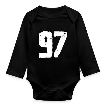 97 Number Vintage - Organic Longsleeve Baby Bodysuit - black - Front