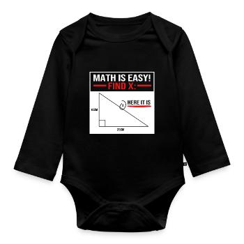Mathematics - Organic Longsleeve Baby Bodysuit - black - Front