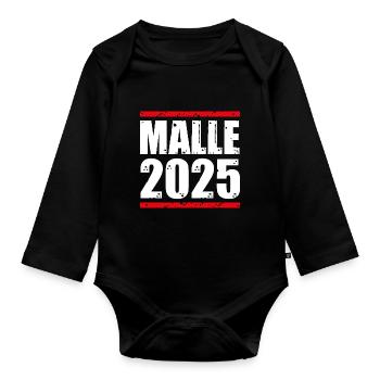 Malle 2025 - Organic Longsleeve Baby Bodysuit - black - Front
