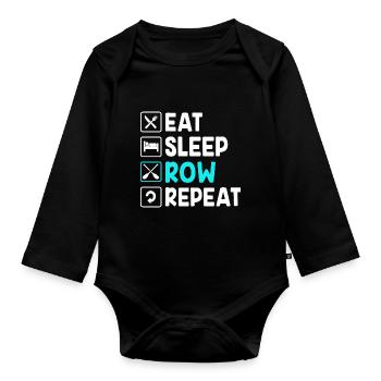 Rowing Team Rowing Rowing Rowing Boat Rowers - Organic Longsleeve Baby Bodysuit - black - Front