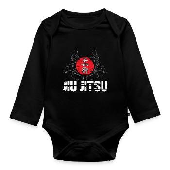Jiu Jitsu Selbstverteidigung - Baby Bio-Langarm-Body - Schwarz - Vorne