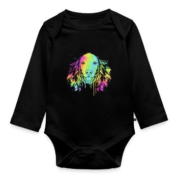Cocker Spaniel - Baby Bio-Langarm-Body - Schwarz - Vorne