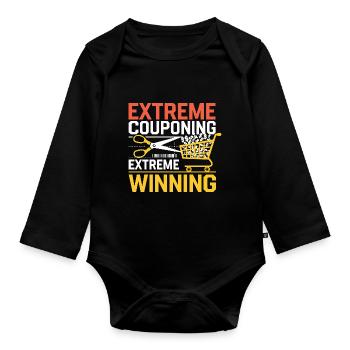 Extreme Couponing Extreme Winning Couponer Shopper - Baby Bio-Langarm-Body - Schwarz - Vorne