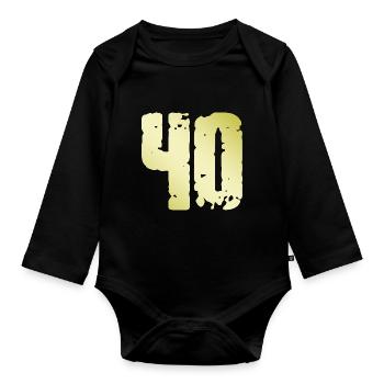 40 Nombre Vintage - Body Bébé bio manches longues - noir - Devant