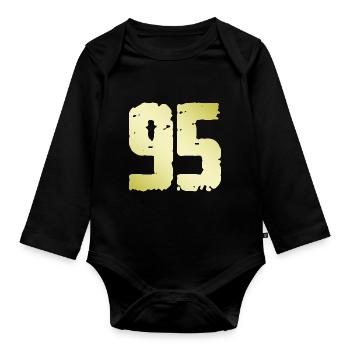 95 Number Vintage - Organic Longsleeve Baby Bodysuit - black - Front