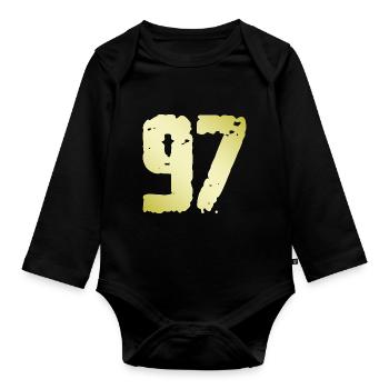 97 Nombre Vintage - Body Bébé bio manches longues - noir - Devant