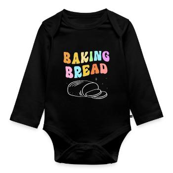Baker Baker Baking - Organic Longsleeve Baby Bodysuit - black - Front