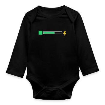 energy - Organic Longsleeve Baby Bodysuit - black - Front
