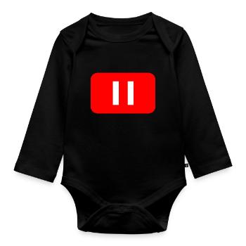 Pause Logo - Baby Bio-Langarm-Body - Schwarz - Vorne