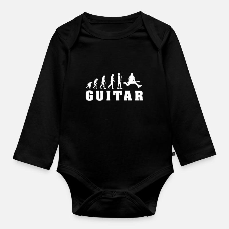 Evolution Guitar - Organic Longsleeve Baby Bodysuit - black