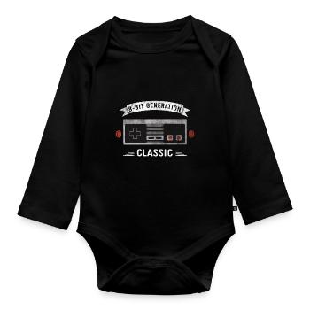 Retro Games Jeux de jeu cadeau - Body Bébé bio manches longues - noir - Devant