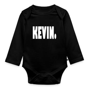kevin-Name, Vorname, Geburtsname - Baby Bio-Langarm-Body - Schwarz - Vorne