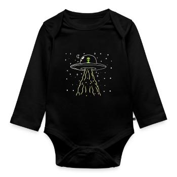 Vaisseau spatial extraterrestre - Body Bébé bio manches longues - noir - Devant
