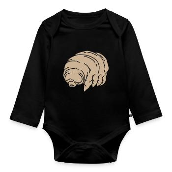 Tardigrade water bear microbiology - Organic Longsleeve Baby Bodysuit - black - Front