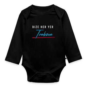 Bize her yer Trabzon - Baby Bio-Langarm-Body - Schwarz - Vorne