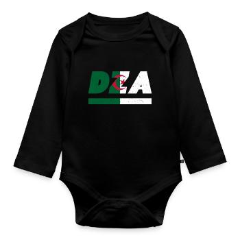 Drapeau de l’Algérie Drapeau DZA - Body Bébé bio manches longues - noir - Devant