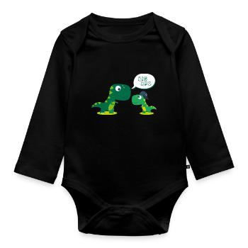 Big Bro Dino - Body Bébé bio manches longues - noir - Devant