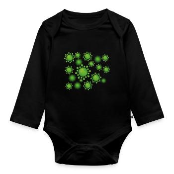 Virus Bakterien Keim Corona Sars COVID19 Geschenk - Baby Bio-Langarm-Body - Schwarz - Vorne