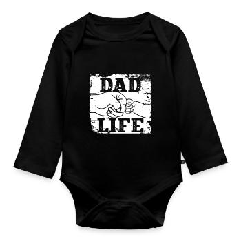 La vie de papa - Body Bébé bio manches longues - noir - Devant
