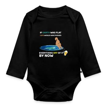 If the Earth was flat - Organic Longsleeve Baby Bodysuit - black - Front