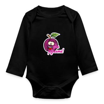 Alte pflaume - Baby Bio-Langarm-Body - Schwarz - Vorne