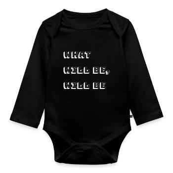Was wird Achtsamkeit spirituelle Motivation sein - Baby Bio-Langarm-Body - Schwarz - Vorne