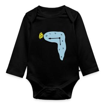 montre - Body Bébé bio manches longues - noir - Devant