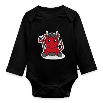 Petit diable - Body Bébé bio manches longues - noir - Devant