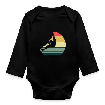 Alpinisme Escalade Cadeau Bouldern Retro Cool - Body Bébé bio manches longues - noir - Devant