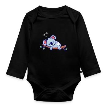Koala Sleeping - Baby Bio-Langarm-Body - Schwarz - Vorne