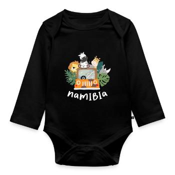 Namibia - Baby Bio-Langarm-Body - Schwarz - Vorne