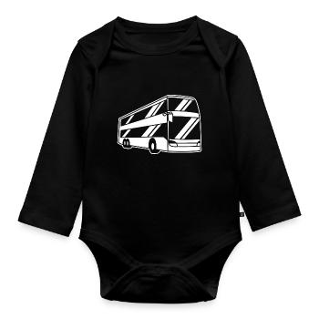 bus driver - Organic Longsleeve Baby Bodysuit - black - Front