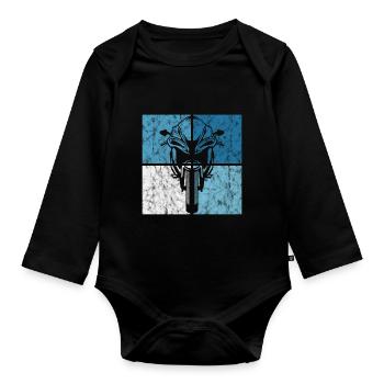 Motorcyclist Biker Retro Motorcycle Motorcycles - Organic Longsleeve Baby Bodysuit - black - Front