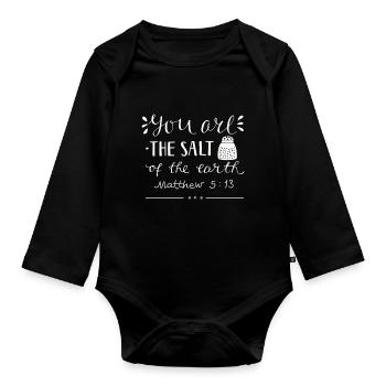Salt of the Earth Matthew 513 - Organic Longsleeve Baby Bodysuit - black - Front